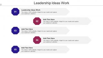 Leadership Ideas Work Ppt Powerpoint Presentation Icon Slideshow Cpb