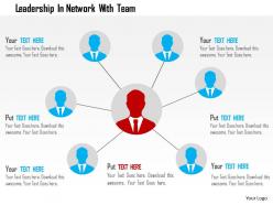 Leadership in network with team flat powerpoint design
