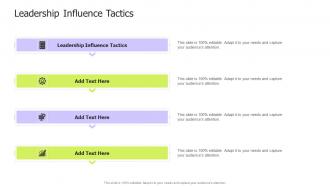 Leadership Influence Tactics In Powerpoint And Google Slides Cpb
