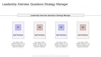 Leadership Interview Questions Strategy Manager In Powerpoint And Google Slides Cpb