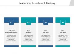 Leadership investment banking ppt powerpoint presentation design ideas cpb