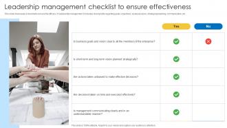 Leadership Management Checklist To Ensure Effectiveness