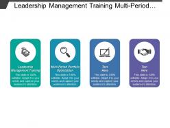Leadership management training multi period portfolio optimization financial modeling cpb