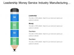 Leadership money service industry manufacturing industry planning management