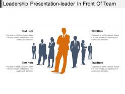 Leadership presentation leader in front of team