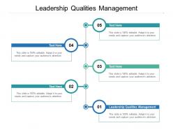 Leadership qualities management ppt powerpoint presentation ideas cpb