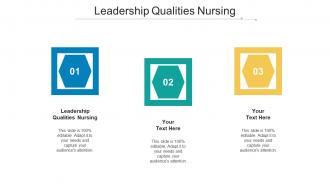 Leadership qualities nursing ppt powerpoint presentation slide cpb