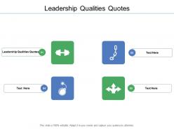 Leadership qualities quotes ppt powerpoint presentation portfolio pictures cpb