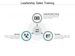Leadership sales training ppt powerpoint presentation portfolio slides cpb