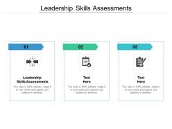 Leadership skills assessments ppt powerpoint presentation outline cpb