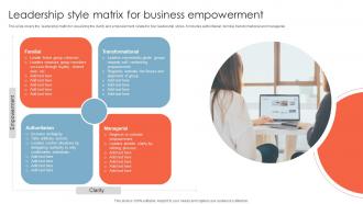 Leadership Style Matrix For Business Empowerment