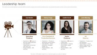 Leadership Team Film Studio Company Profile Ppt Professional