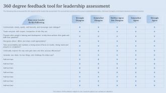 Leadership Training And Development 360 Degree Feedback Tool For Leadership Assessment