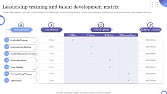 Leadership Training And Talent Development Matrix