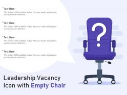 Leadership vacancy icon with empty chair