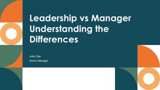 Leadership Vs Manager Understanding The Differences PPT Sample ACP