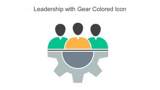 Leadership With Gear Colored Icon In Powerpoint Pptx Png And Editable Eps Format