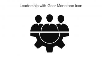 Leadership With Gear Monotone Icon In Powerpoint Pptx Png And Editable Eps Format