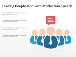 Leading People Icon With Motivation Speech