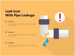 Leak icon with pipe leakage