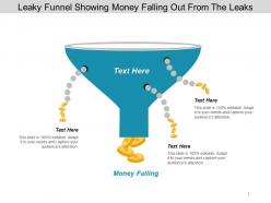 Leaky funnel showing money falling out from the leaks
