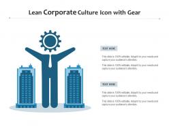 Lean corporate culture icon with gear