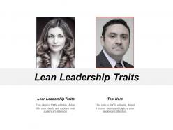 Lean leadership traits ppt powerpoint presentation icon pictures cpb