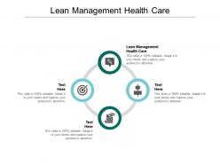 Lean management health care ppt powerpoint presentation styles outfit cpb