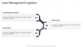 Lean Management Logistics In Powerpoint And Google Slides Cpb