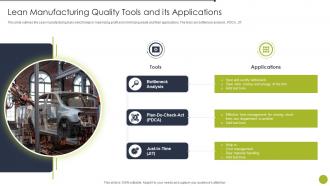 Lean Manufacturing Quality Tools And Its Applications