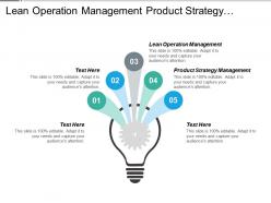 Lean operation management product strategy management digital makeovers cpb