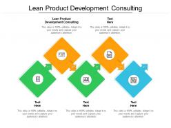 Lean product development consulting ppt powerpoint presentation introduction cpb