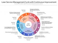 Lean service management cycle with continuous improvement