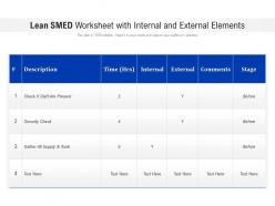 Lean smed worksheet with internal and external elements
