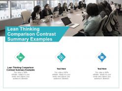 Lean thinking comparison contrast summary examples ppt powerpoint presentation summary inspiration cpb