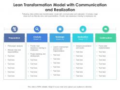 Lean transformation model with communication and realization