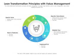 Lean transformation principles with value management