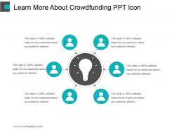 Learn more about crowdfunding ppt icon