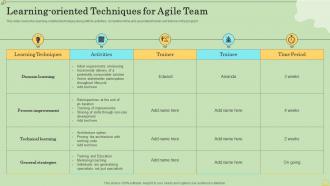 Learning-Oriented Techniques For Agile Team Agile Information Technology Project Management