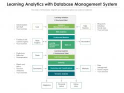 Learning analytics with database management system