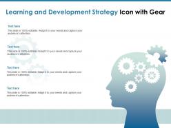 Learning and development strategy icon with gear