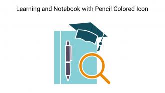 Learning And Notebook With Pencil Colored Icon In Powerpoint Pptx Png And Editable Eps Format