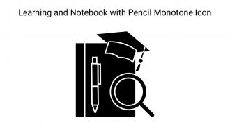 Learning And Notebook With Pencil Monotone Icon In Powerpoint Pptx Png And Editable Eps Format