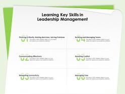 Learning Key Skills In Leadership Management Handling Conflict Ppt Presentation Themes