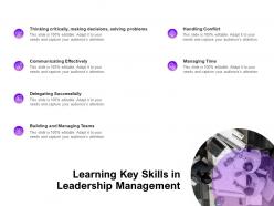 Learning key skills in leadership management ppt powerpoint presentation icon