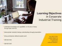 Learning objectives in corporate industrial training