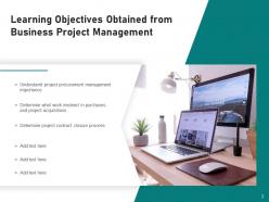 Learning Objectives Industrial Information Corporate Business Performance Management