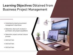 Learning objectives obtained from business project management