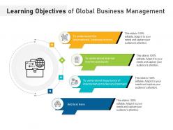Learning objectives of global business management