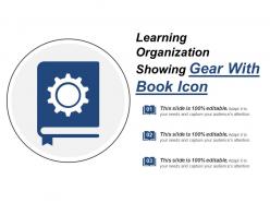 Learning organization showing gear with book icon